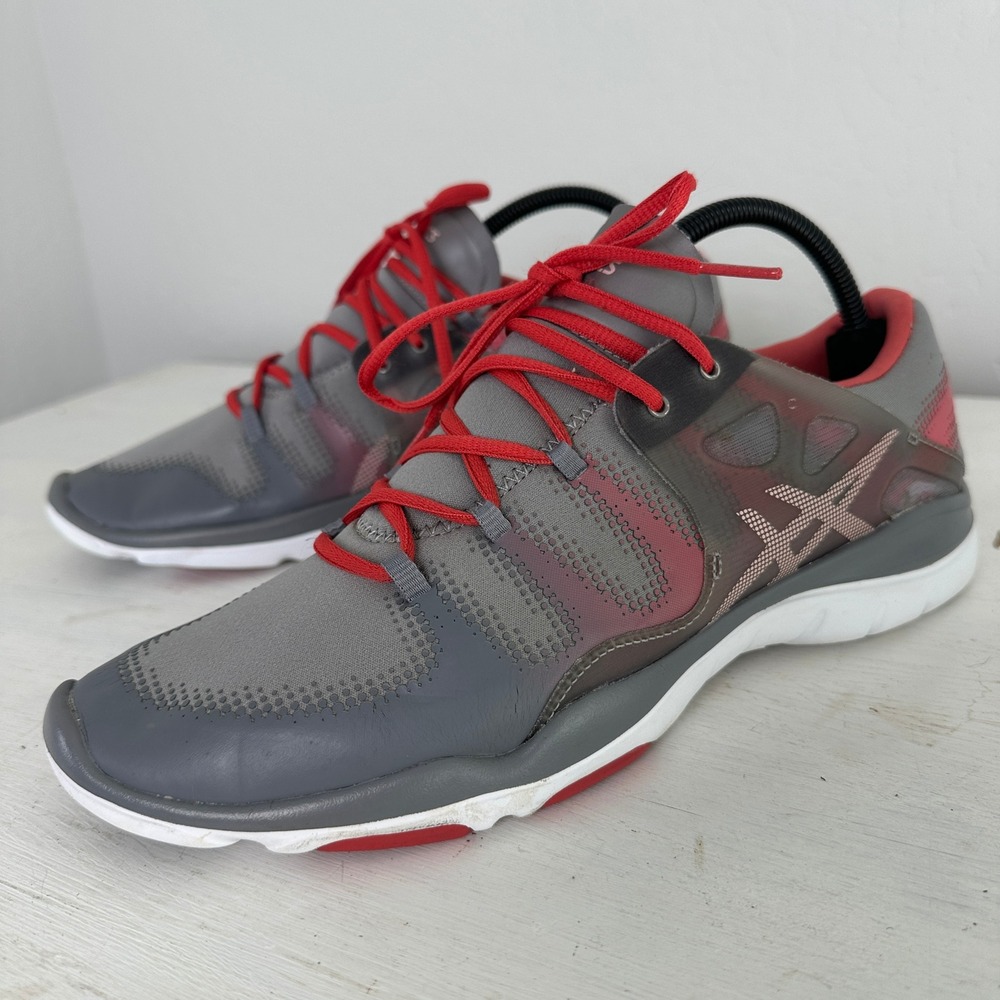 Asics Training Shoes Mens 11 Gel-Fit Sana 2 Gray Red S568N Low Top Sneaker